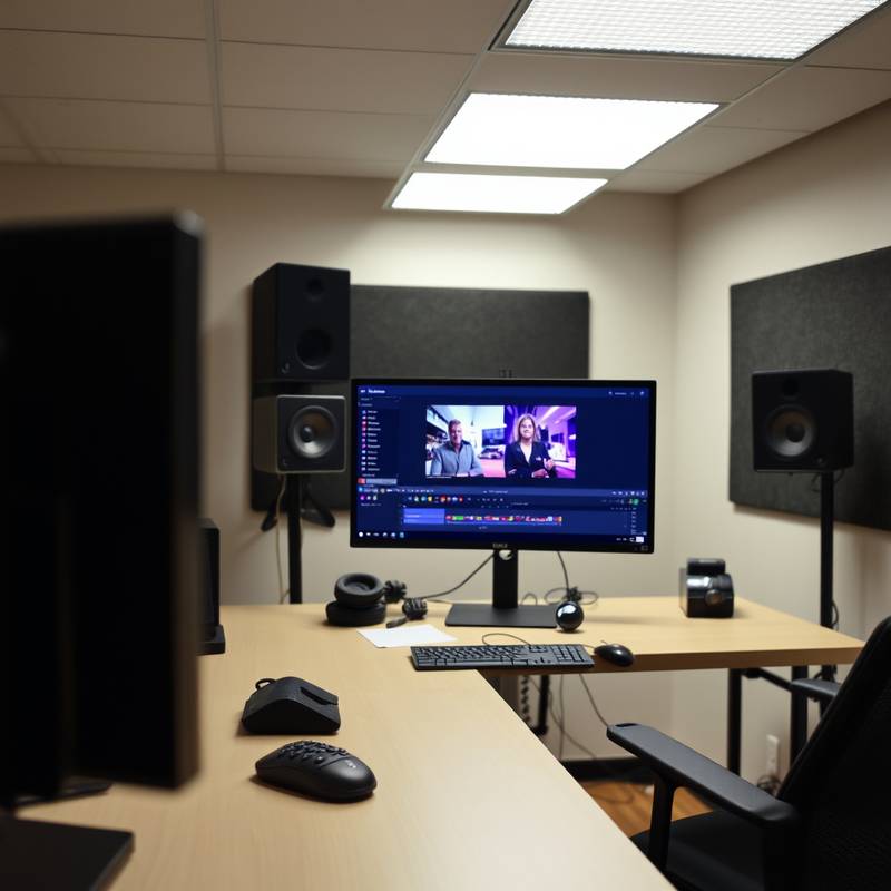 Ein Videoschnittplatz mit Adobe Premiere Pro auf dem Bildschirm.